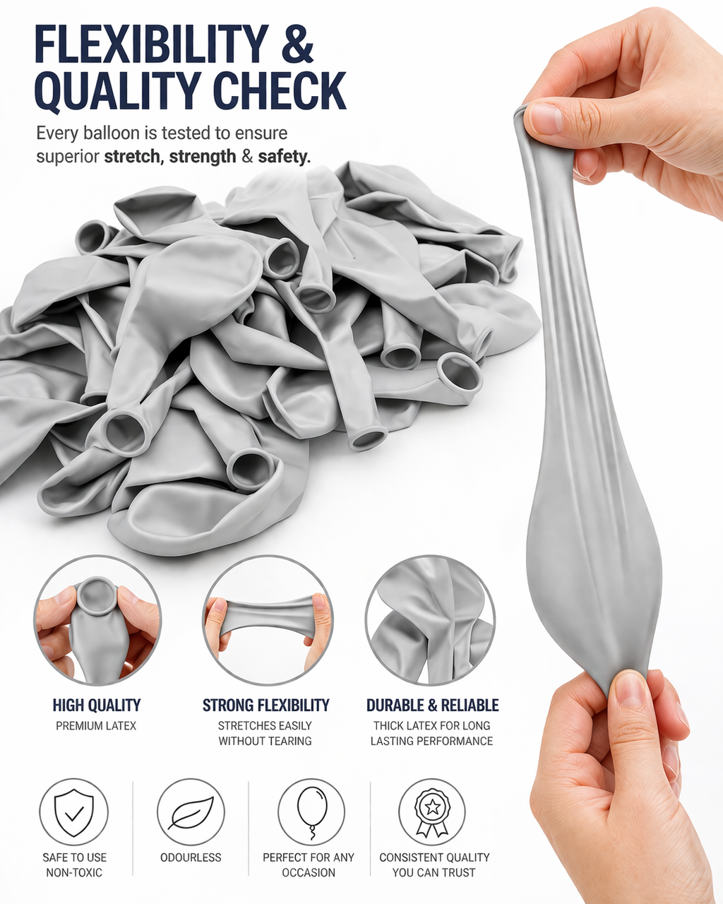 FUNPRO  Grey Pastel Balloons Jar (25 Pcs)