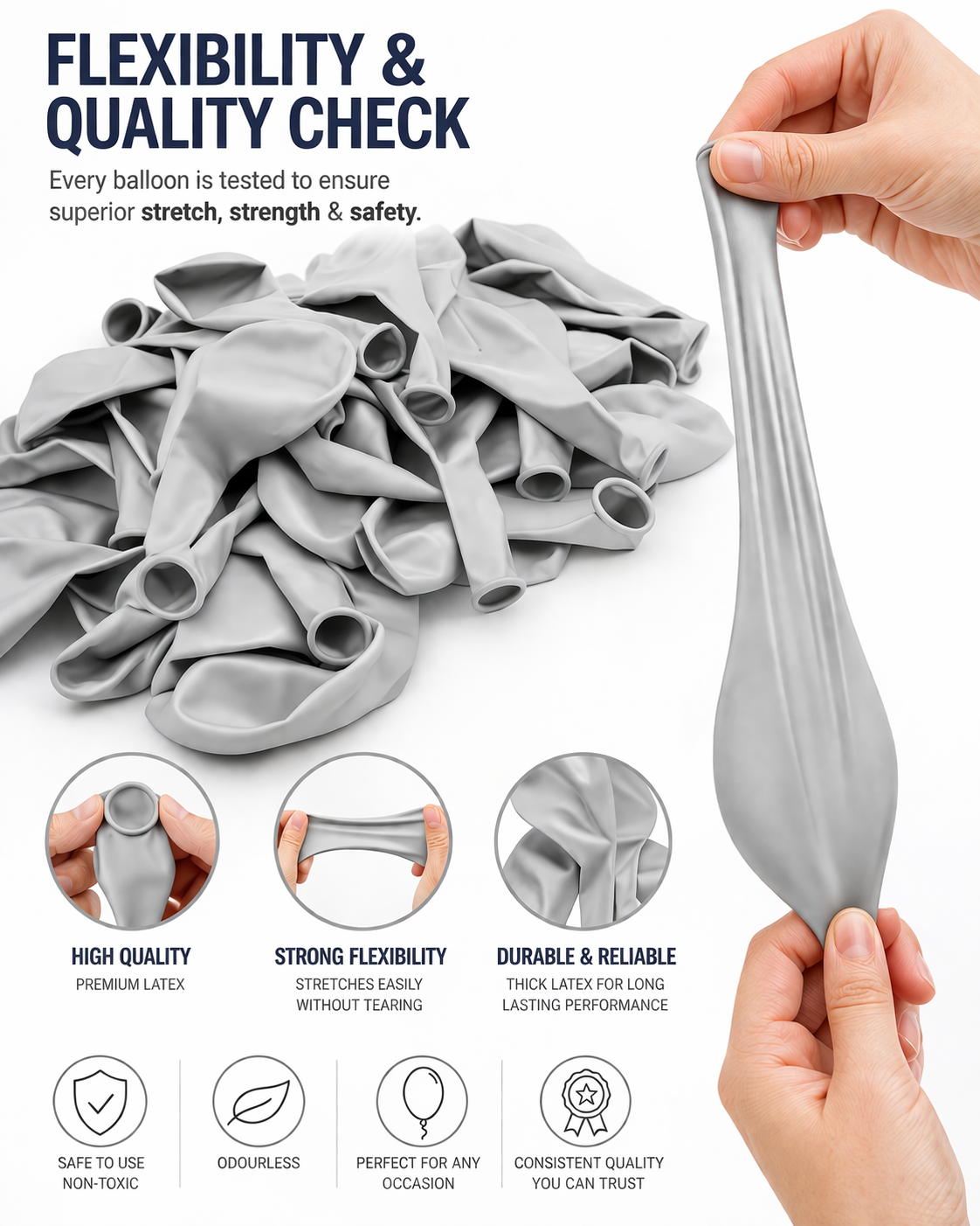 FUNPRO  Grey Pastel Balloons Jar (25 Pcs)