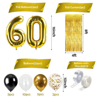 60th Birthday Decoration Items- 27 Pcs