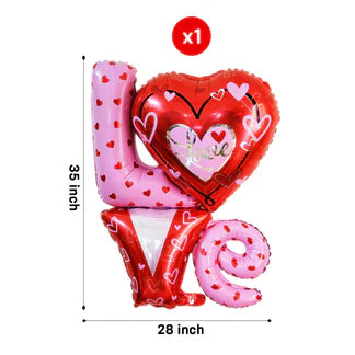 Big Love Shape Foil Balloon for Valentine's Day - Pack of 1 Love Shape Foil Balloon for Decoration
