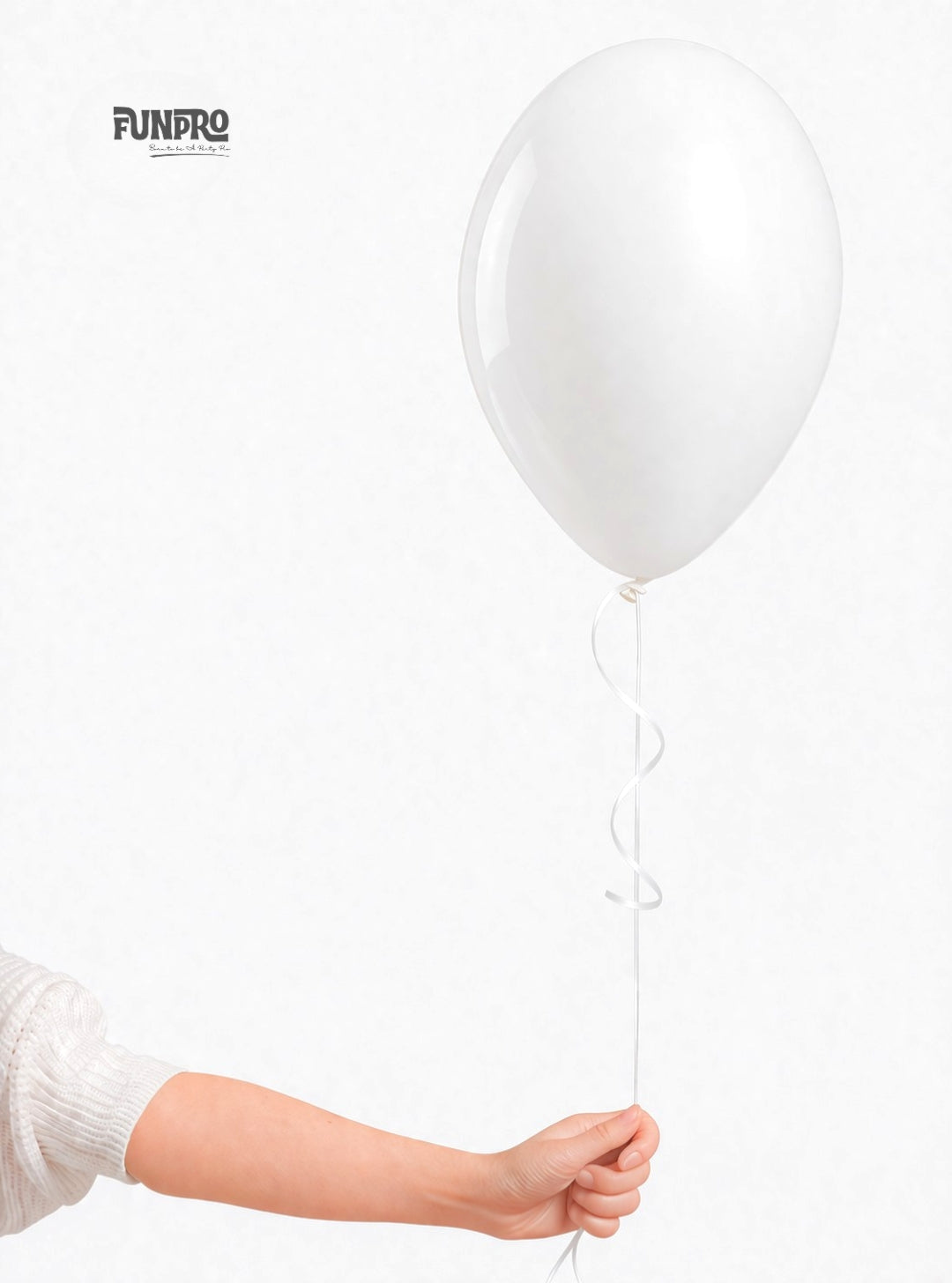 FUNPRO  White Poppyy Balloons Jar (25 Pcs)