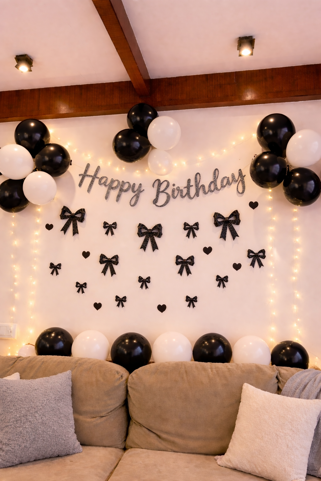 Pinterest Black Luxe Birthday Decoration Kit (60 Pcs) 🎈✨