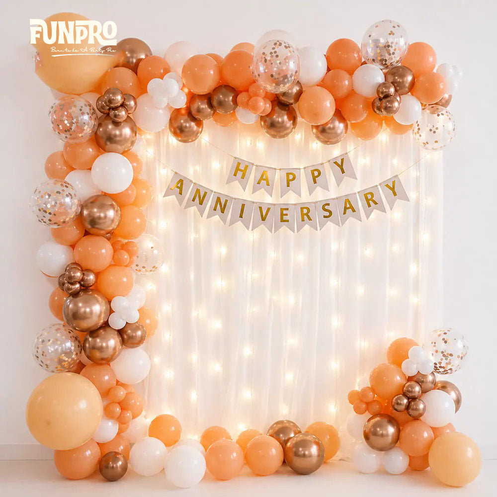 Luxe Peach Anniversary Decor