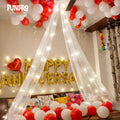 Romantic Anniversary Bed Canopy Balloon Decor