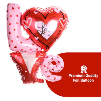 Big Love Shape Foil Balloon for Valentine's Day - Pack of 1 Love Shape Foil Balloon for Decoration