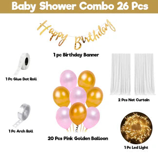 Cabana Birthday Decoration Items - 26 Pcs, Canopy Tent For Decoration