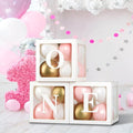 Baby Balloon Box For 1st Birthday Decoration 3 Pcs, One Box For 1st Birthday | First Birthday Decorations Girl | One Birthday Letter Stand | 1st Birthday Decoration For Girls | One Box