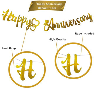 Happy Anniversary Balloons for Decoration - 63Pcs Happy Anniversary Decoration Items Kit