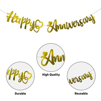 Happy Anniversary Decoration Items - 61 pcs Canopy Tent Decoration for Anniversary
