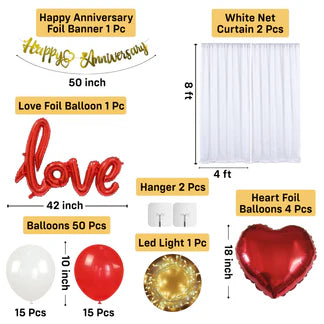 Happy Anniversary Decoration Items - 61 pcs Canopy Tent Decoration for Anniversary