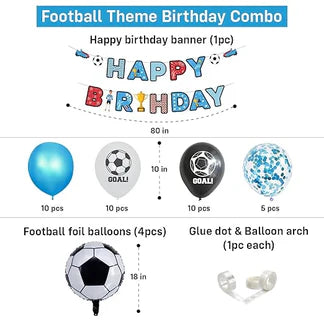 Football Theme Decoration - 41 Pcs Happy Birthday Decoration Items for Kids, Soccer Theme Birthday Decoration Items