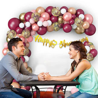 Happy Anniversary Balloons for Decoration - 63Pcs Happy Anniversary Decoration Items Kit