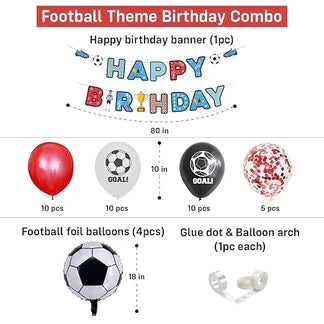 Football Theme Birthday Decoration Kit for Boys – 41 Pcs