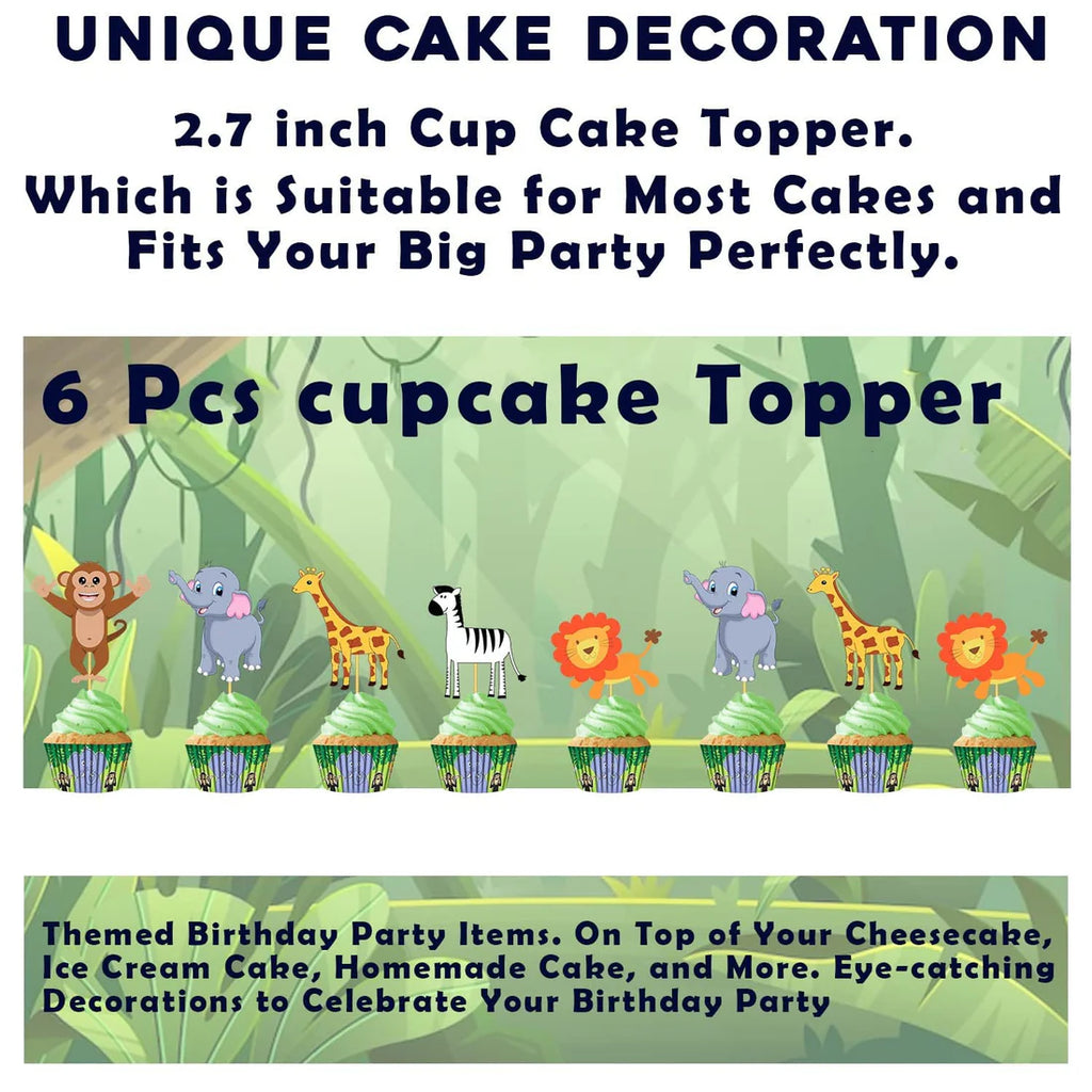 Green Jungle Theme Birthday Decoration - 85 Pcs