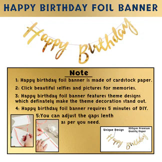 Birthday Decoration Items - 26 Pcs (White & Gold)
