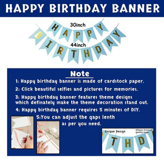 Blue Birthday Decoration Set - Pack of 62