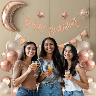 Rose Gold Birthday Decoration Kit – 42 Pcs