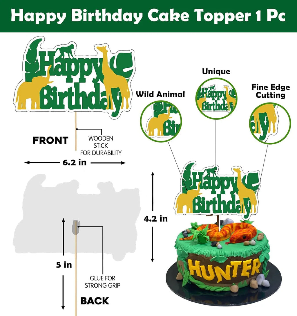 Green Jungle Theme Birthday Decoration - 85 Pcs