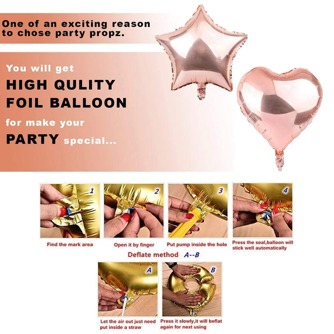 Birthday Decoration Items for Girls – 53 Pcs Rose Gold Birthday Kit with Banner, Balloons & Lights