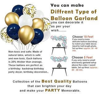 Birthday Decorations for Boys - 41 Pcs Blue Decoration Items | Happy Birthday for Husband | Blue Balloons