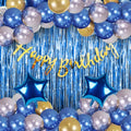 Foil, Latex, Paper Banner (Cardstock) Blue Birthday Decoration Items - 41 Pcs Birthday Decorations Kit|Happy Birthday Decorations For Boys/Husband|Blue Balloons For Birthday Decorations