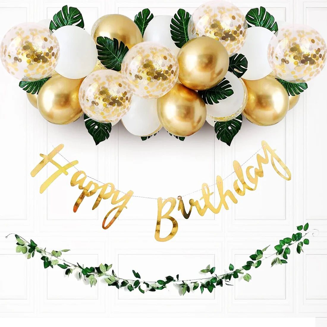 Golden Birthday Decoration Items - 36Pcs Happy Birthday Decoration Kit