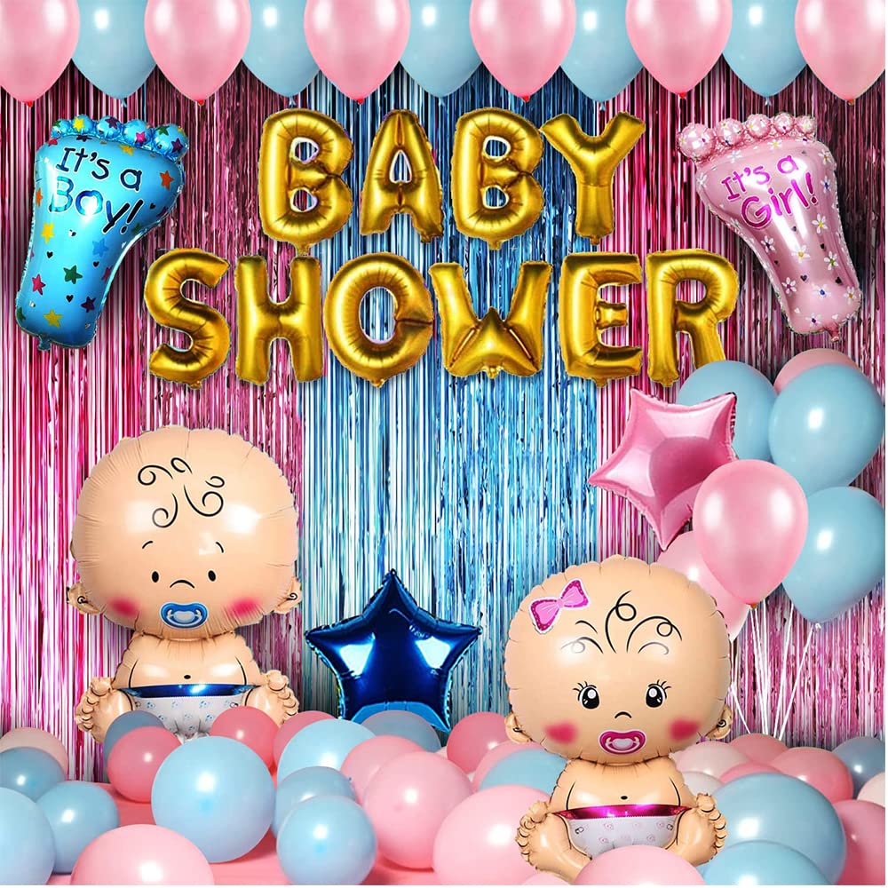 Baby Shower Decoration Combo Set – 50 Pcs (Foil & Cardstock)