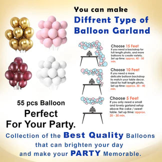 Birthday Decoration Items - 63Pcs (Burgundy)