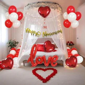 Happy Anniversary Decoration Items - 61 pcs Canopy Tent Decoration for Anniversary