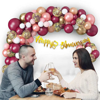 Happy Anniversary Balloons for Decoration - 63Pcs Happy Anniversary Decoration Items Kit