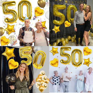 50th Golden Jubilee Birthday Decoration Kit – 17 Pcs