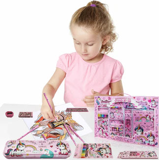Unicorn Stationery Set for Girls – 41 Pcs Cute School & Return Gift Kit