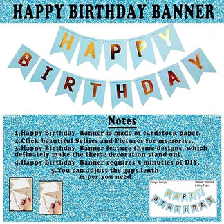 Birthday Decorations for Boys - 41 Pcs Blue Decoration Items | Happy Birthday for Husband | Blue Balloons