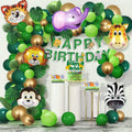 Green Jungle Theme Birthday Decoration - 85 Pcs