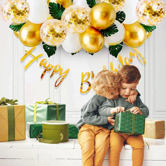 Golden Birthday Decoration Items - 36Pcs Happy Birthday Decoration Kit