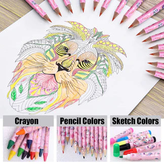 Unicorn Stationery Set for Girls – 41 Pcs Cute School & Return Gift Kit