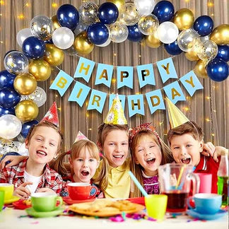 Birthday Decorations for Boys - 41 Pcs Blue Decoration Items | Happy Birthday for Husband | Blue Balloons