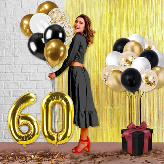 60th Birthday Decoration Items- 27 Pcs