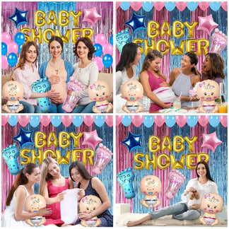 Baby Shower Decoration Combo Set – 50 Pcs (Foil & Cardstock)
