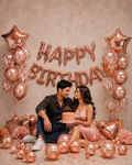 Rose Gold Birthday Decoration Kit – 42 Pcs