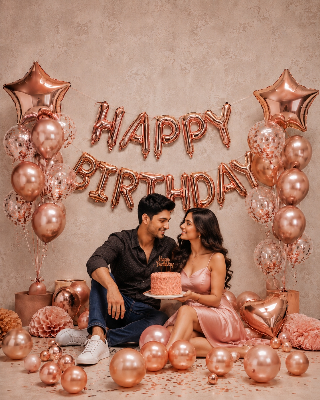 Rose Gold Birthday Decoration Kit – 42 Pcs