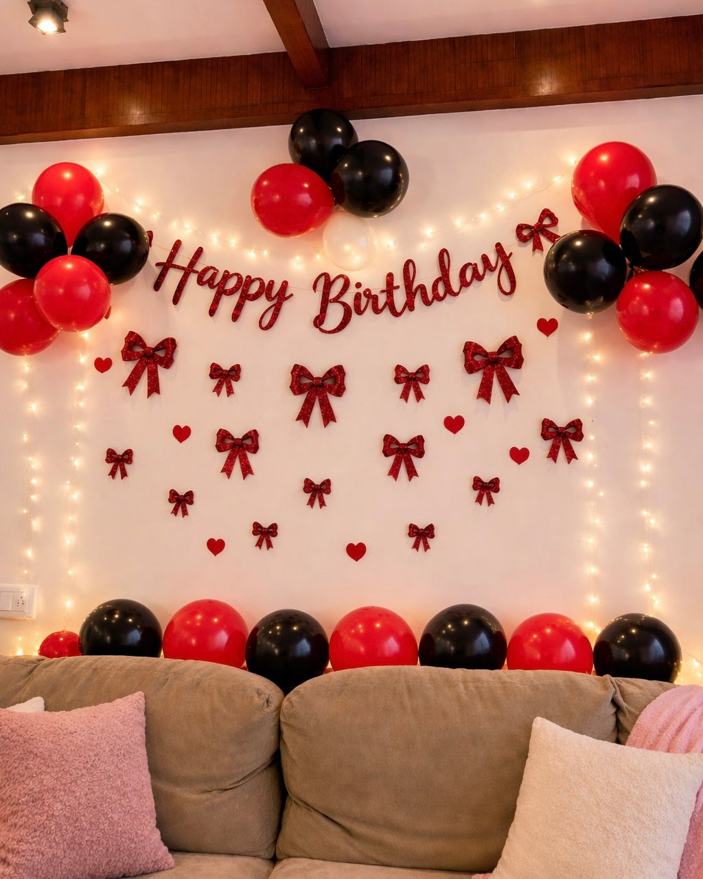 Pinterest Red Luxe Birthday Decoration Kit (60 Pcs) 🎈✨
