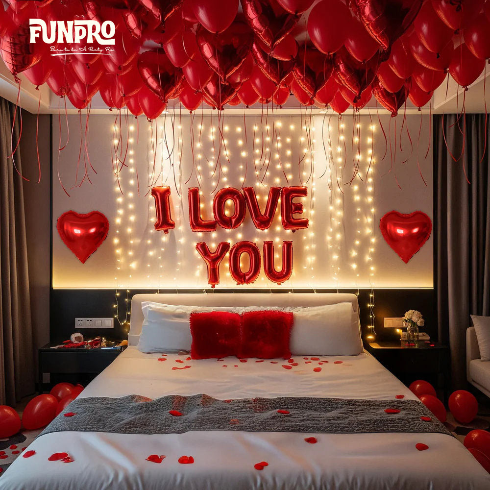 Red I Love You Balloon Decor