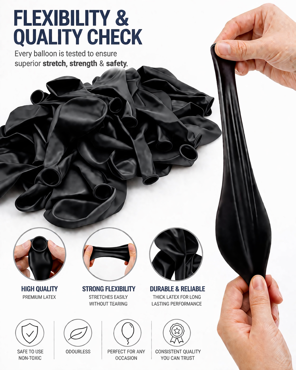 FUNPRO  Black Poppyy Balloons Jar (25 Pcs)