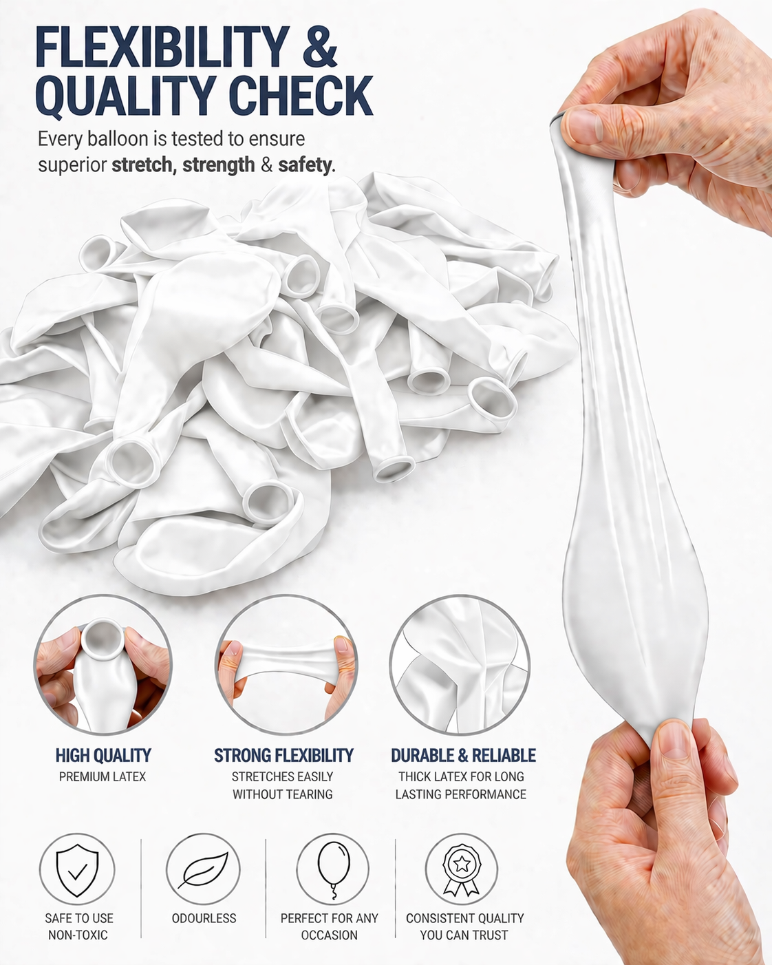 FUNPRO  White Poppyy Balloons Jar (25 Pcs)
