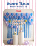 Unicorn Themed Birthday Decoration Kit – 61 Pcs Balloon Arch & Party Decor Set (Blue & Purple)