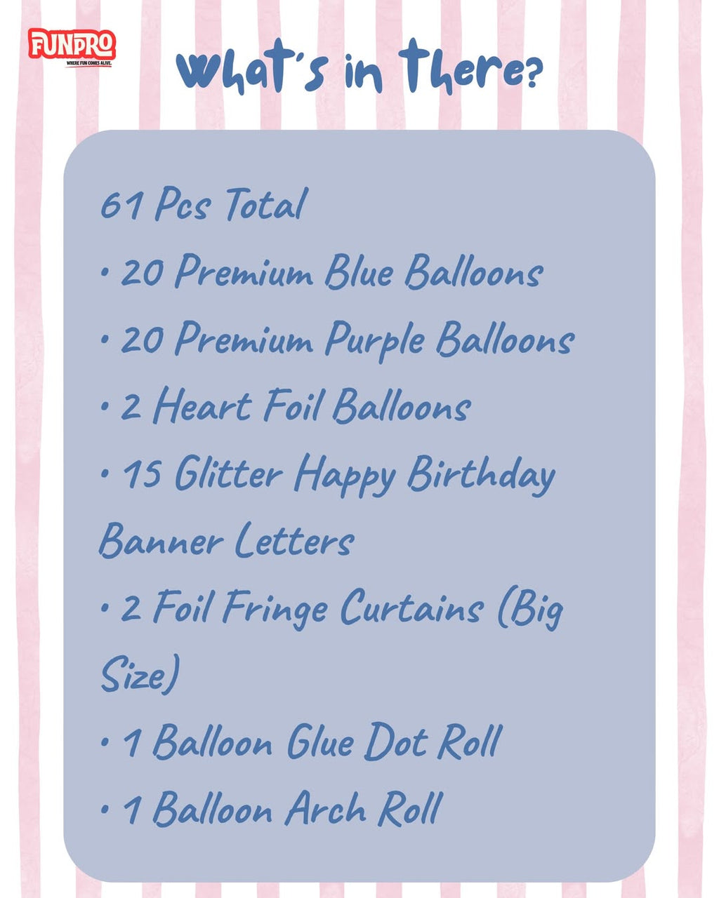 Unicorn Themed Birthday Decoration Kit – 61 Pcs Balloon Arch & Party Decor Set (Blue & Purple)