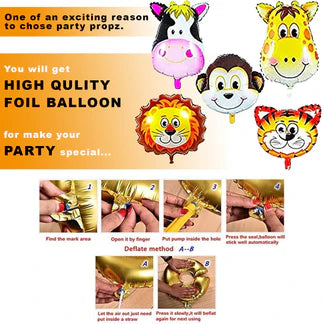 Jungle Theme Birthday Decoration Items - 56Pcs