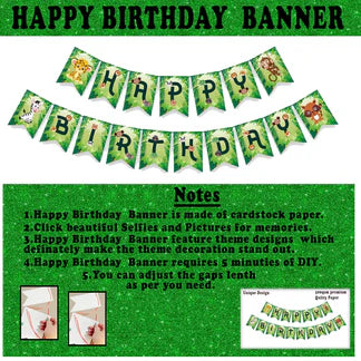 Jungle Theme Birthday Decoration Items - 56Pcs