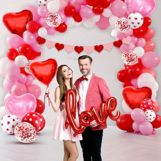 Happy Valentine's Day Combo - Pack of 81 Pcs Valentine's Day Decoration Kit